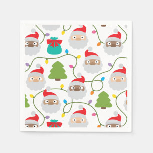 Serviette En Papier Motif Santa Clauses