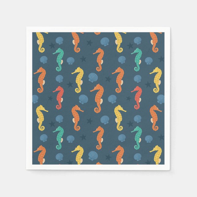 Serviette En Papier Motif Seahorse (Devant)