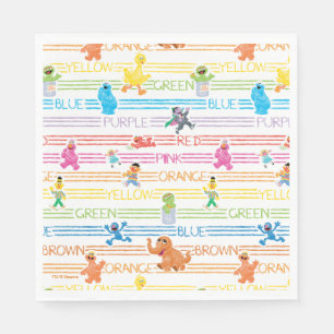 Serviette En Papier Motif Sesame Pals couleur arc-en-ciel