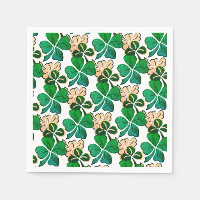 Serviette En Papier Motif Shamrock de verge Lucky (Devant)