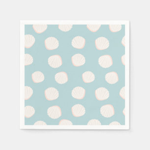 Serviette En Papier Motif Shell bleu