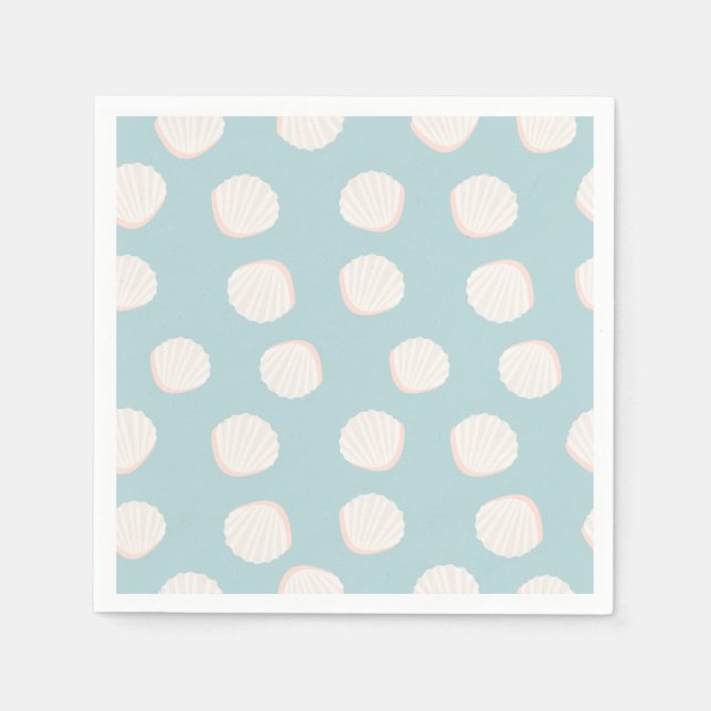 Serviette En Papier Motif Shell bleu (Devant)