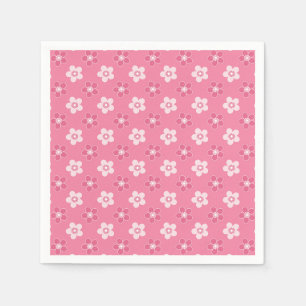 Serviette En Papier motif simple floral solide rose rétro petit flux