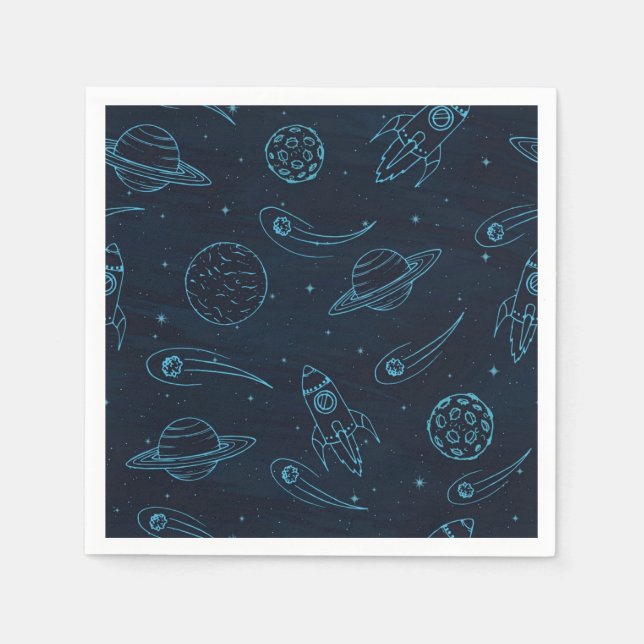 Serviette En Papier Motif spatial (Devant)