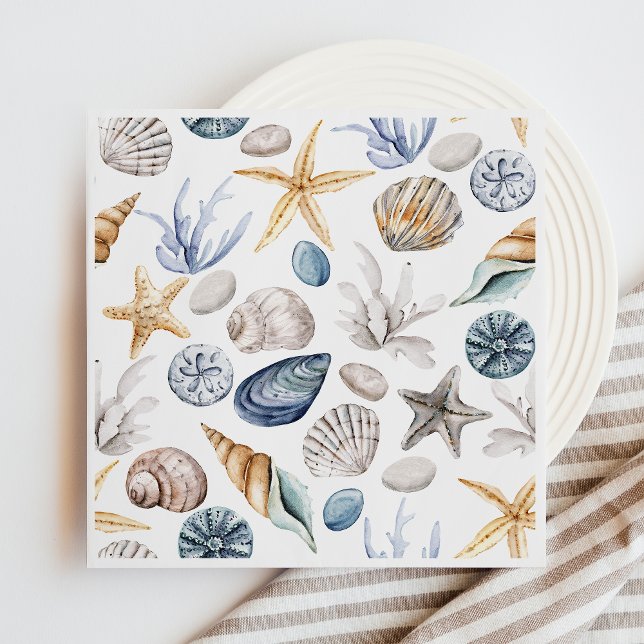 Serviette En Papier Motif Starfish Et Seashell (Créateur téléchargé)