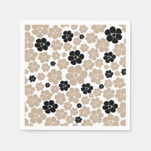 Serviette En Papier Motif tendance en Taupe, noir et blanc