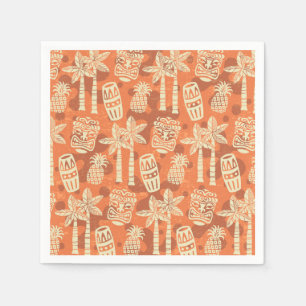 Serviette En Papier Motif Tiki Rétro Moderne du Milieu du Siècle