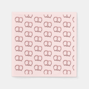 Serviette En Papier Motif torsadé de bretzel salé Fushia Fête