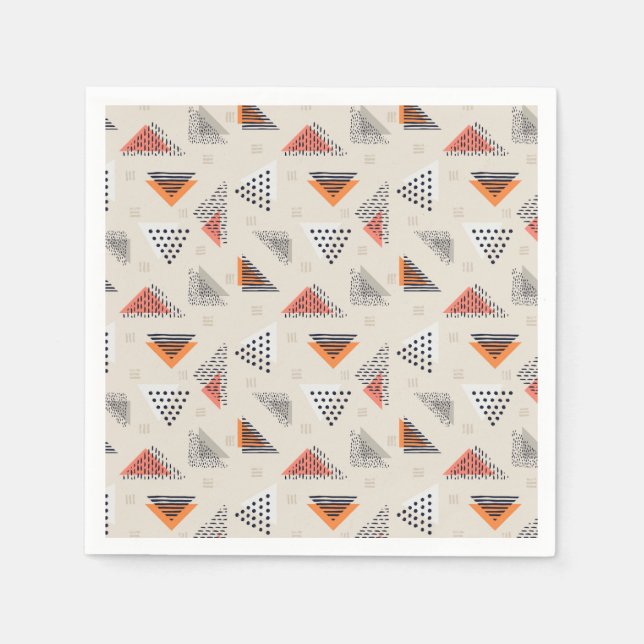 Serviette En Papier Motif triangle géométrique (Devant)