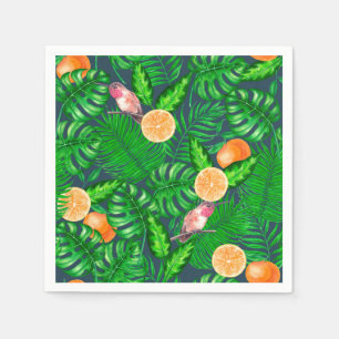 Serviette En Papier Motif tropical, colibris