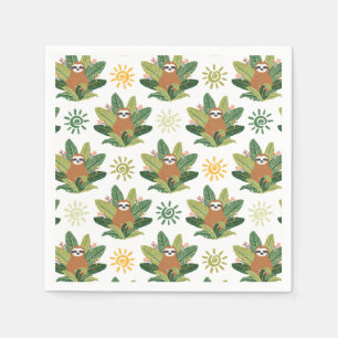 Serviette En Papier Motif tropical de paresse
