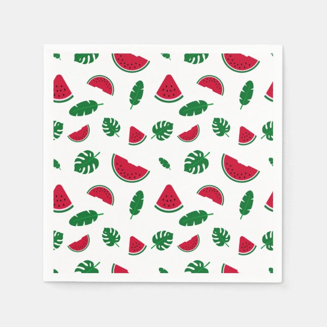Serviette En Papier motif tropical, motif pastèque, mer tropicale (Devant)