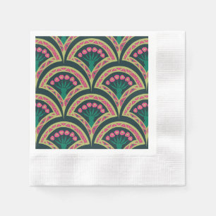 Serviette En Papier motif vert en forme de coque