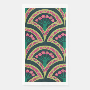 Serviette En Papier motif vert en forme de coquillage