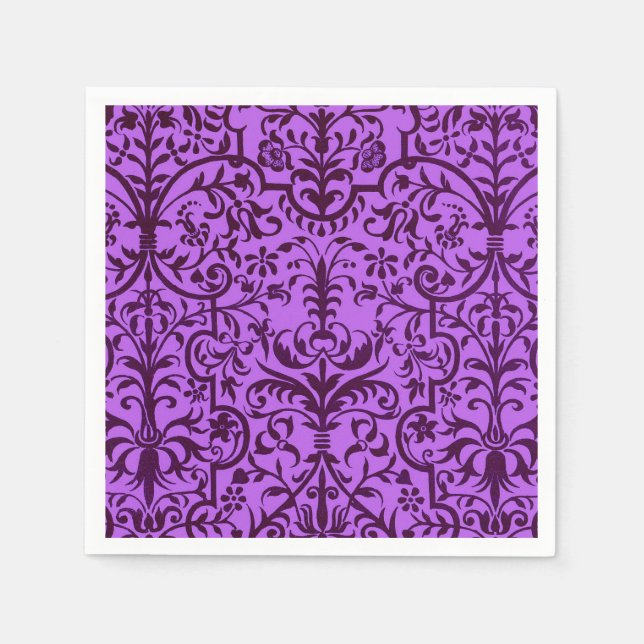 Serviette En Papier Motif victorien violet (Devant)