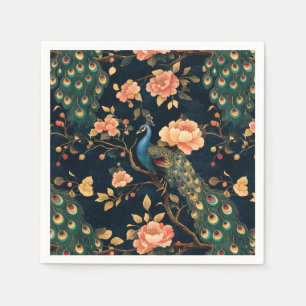 Serviette En Papier Motif vintage Floral Peacock