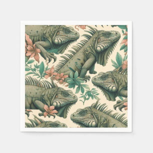 Serviette En Papier Motif vintage Iguana