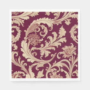 Serviette En Papier Motif Vintage marron et beige