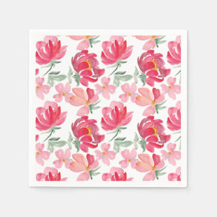 Serviette En Papier Motif Watercolor Peony