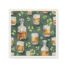 Motif Whiskey et Trèfles de la Saint-Patrick