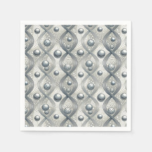 Serviette En Papier Motifs Sphères Vague Abstraits Modernes Futuristes