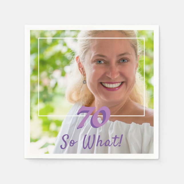 Serviette En Papier Motivational Ajouter une photo Alors quel 70e anni (Devant)