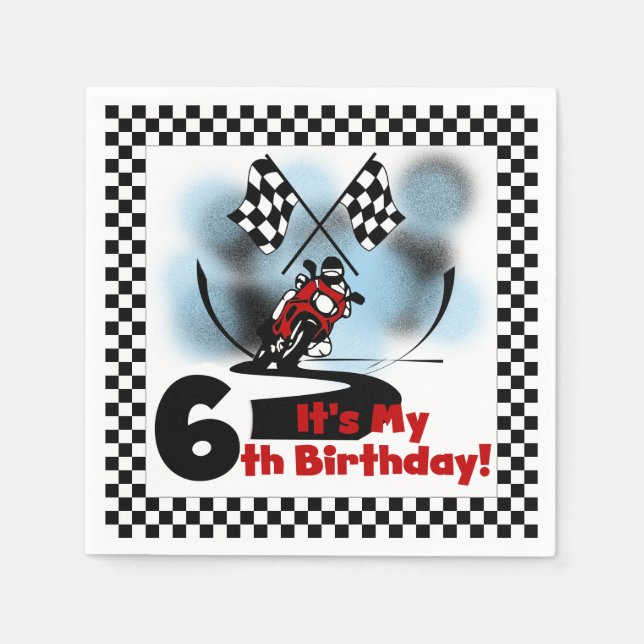 Serviette En Papier Moto Racing 6e Anniversaire Papier serviettes (Devant)