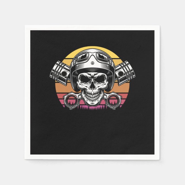 Serviette En Papier Moto Skull Motocross Moto Dirt Vélo Gif (Devant)