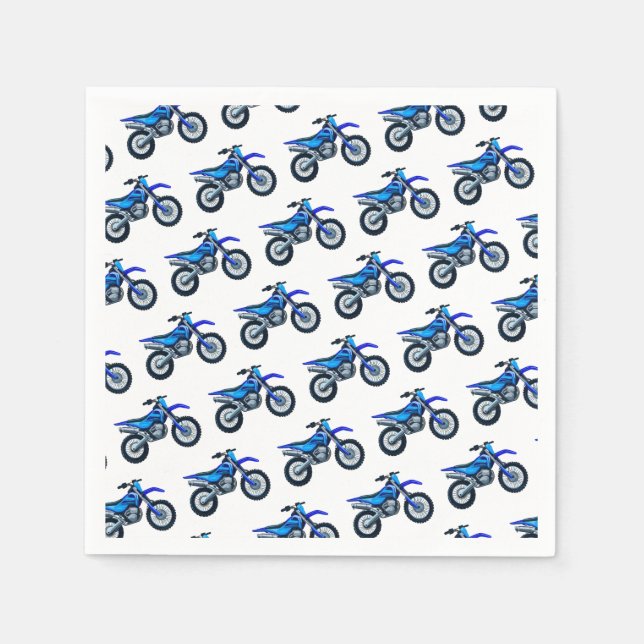 Serviette En Papier Motocross Dirt Bike Anniversaire Party Blue (Devant)