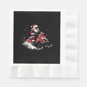 Serviette En Papier Motoneige de Père Noël Motor Sled Funny Noël