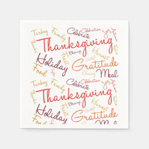 Serviette En Papier mots de Thanksgiving