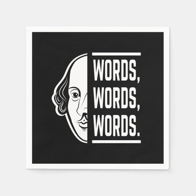 Serviette En Papier Mots Mots Mots Mots Mots Shakespeare Citer Thespia (Devant)