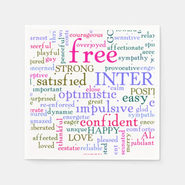 Serviette En Papier Mots stimulants (Devant)