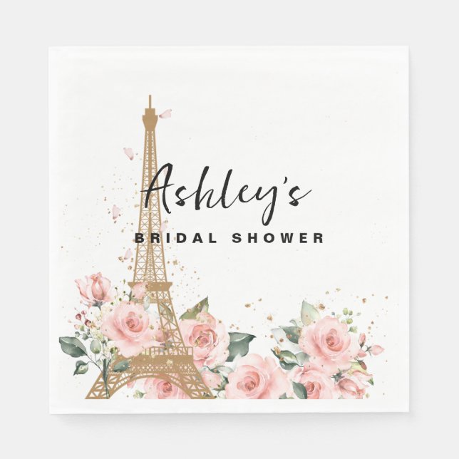 Serviette En Papier Mouchoir de douche de mariage thème Paris français (Devant)