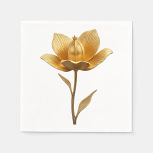 Serviette En Papier Mouchoir en papier Fleur Dorée