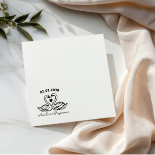Serviette En Papier Mouchoirs de cocktail Cygnes Oiseaux de l'Amour ma