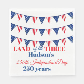 Serviette En Papier Mouchoirs de fête personnalisés pour le 250e anniv