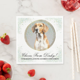 Serviette En Papier Mouchoirs de mariage avec photo de Foxhound Anglai