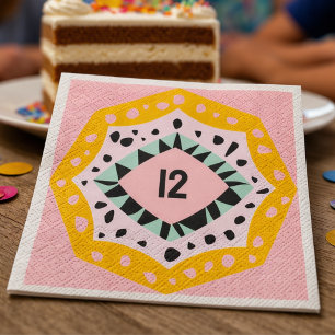 Serviette En Papier Mouchoirs Mignons et Colorés avec Âge Personnalisé