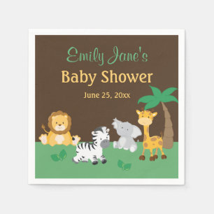 Serviette En Papier Mouchoirs pour Baby Shower Jungle Safari Boy
