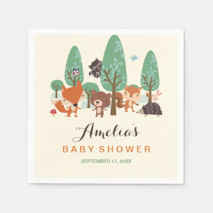 Serviette En Papier Mouchoirs pour Baby Shower Little Woodland Friends