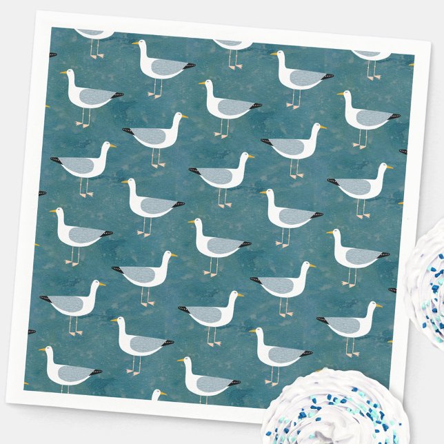Serviette En Papier Mouette (Fun nautical seagull party paper napkins)