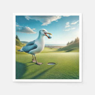 Serviette En Papier Mouette avec une balle de golf