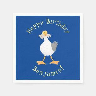 Serviette En Papier Mouette drôle avec frites dessin animé