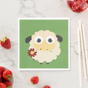 Serviette En Papier Mouton À Fleur