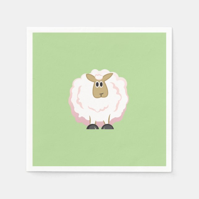 Serviette En Papier Mouton blanc souple (Devant)