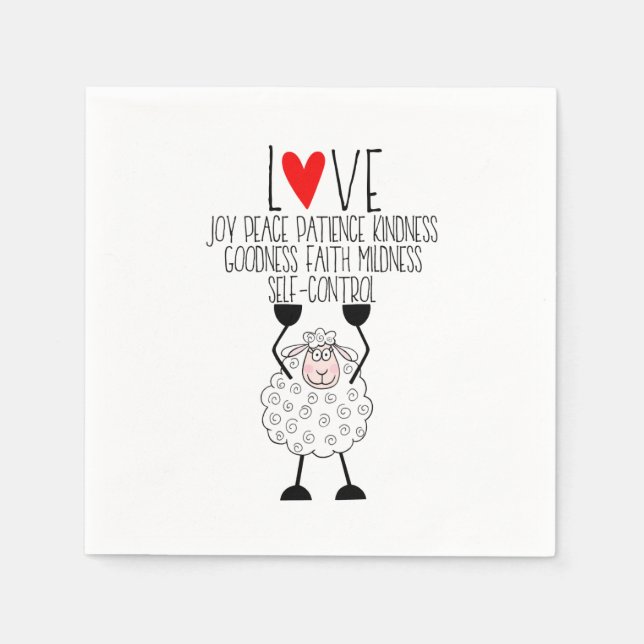 Serviette En Papier "Mouton de Jéhovah - Fruits de l'Esprit" Napkin (Devant)