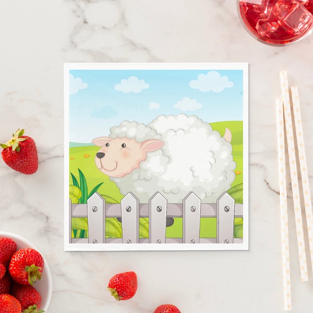 Serviette En Papier Mouton souriant (Créateur téléchargé)