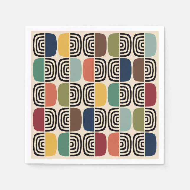 Serviette En Papier Moyen-siècle Âge atomique moderne (Devant)