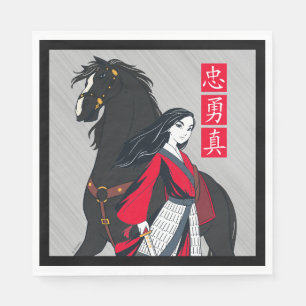 Serviette En Papier Mulan à côté du vent noir